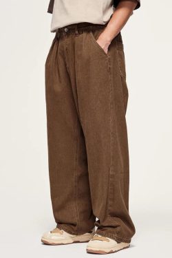 Y2K Retro Skater Wide Leg Denim Jeans - Perfect for 90s and Y2K Outfits