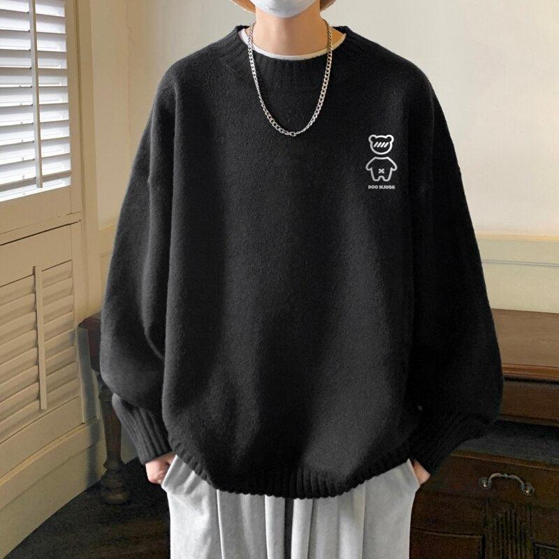 Y2K Retro Soft Boy Bear Sweater - Perfect for 90s and Grunge Outfits