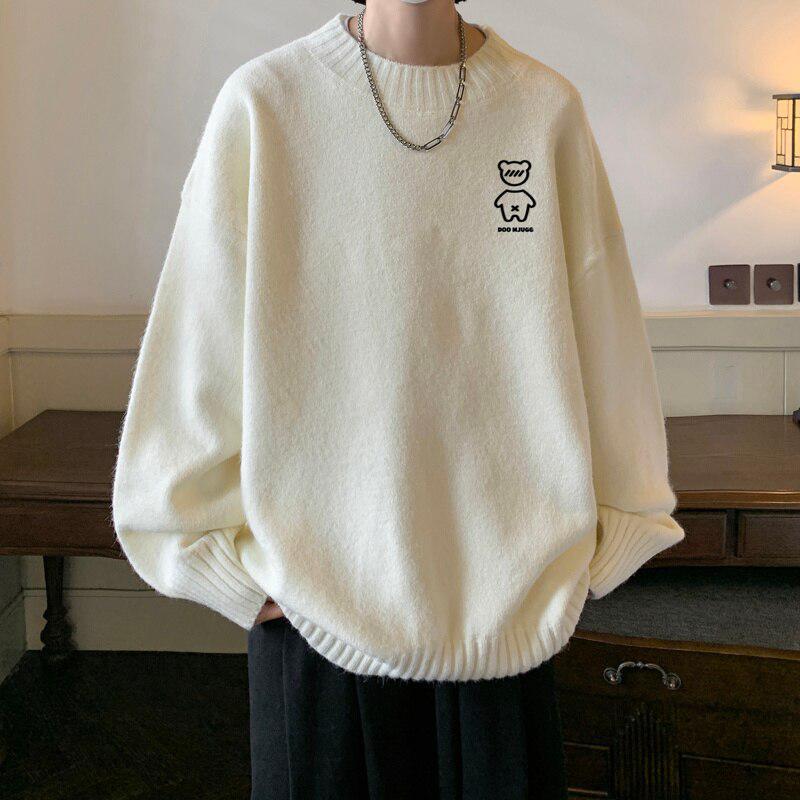 Y2K Retro Soft Boy Bear Sweater - Perfect for 90s and Grunge Outfits