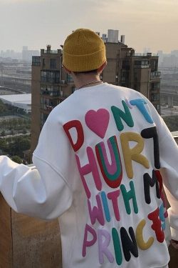 Y2K Retro Soft Boy Printed Sweatshirt - Perfect for 90s and Grunge Outfits