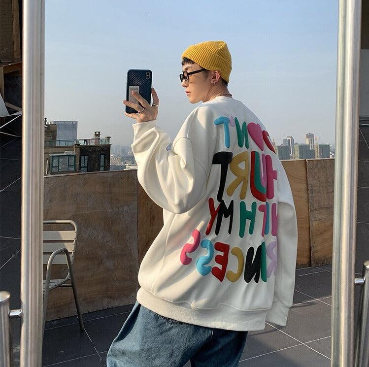 Y2K Retro Soft Boy Printed Sweatshirt - Perfect for 90s and Grunge Outfits