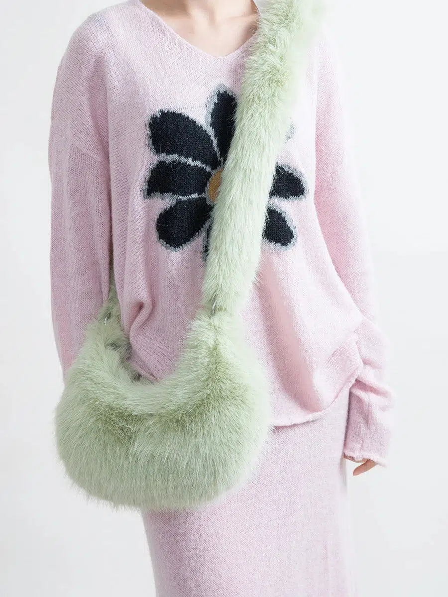 Y2K Retro Soft Girl Fluffy Bag - Perfect for 90s and Y2K Summer Outfits