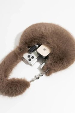 Y2K Retro Soft Girl Fluffy Bag - Perfect for 90s and Y2K Summer Outfits