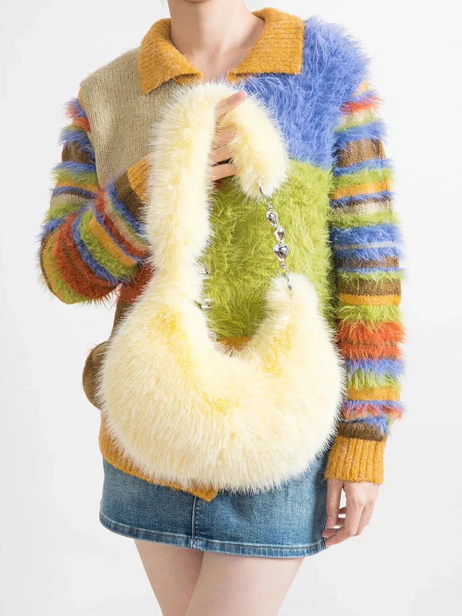 Y2K Retro Soft Girl Fluffy Bag - Perfect for 90s and Y2K Summer Outfits