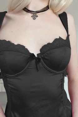Y2K Retro Square Neck Lace Mini Dress - Perfect for 90s and Y2K Summer Outfits