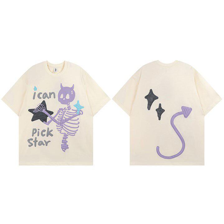 Y2K Retro Star Tee - Perfect for 90s and Y2K Summer Outfits