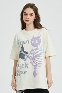 Y2K Retro Star Tee - Perfect for 90s and Y2K Summer Outfits