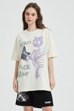 Y2K Retro Star Tee - Perfect for 90s and Y2K Summer Outfits