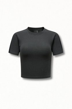 Y2K Retro Style Basic Cropped Tee - Perfect for 90s and Y2K Summer Outfits