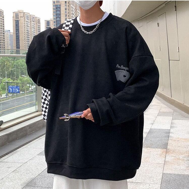 Y2K Retro Style Playing Cards Sweatshirt - Perfect for 90s and Grunge Outfits
