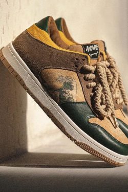 Y2K Retro Style The Great Wave Off Kanagawa Sneakers - Perfect for 90s and Y2K Outfits