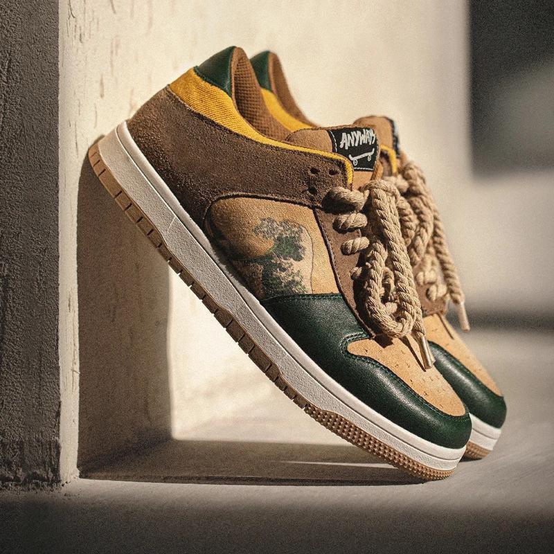 Y2K Retro Style The Great Wave Off Kanagawa Sneakers - Perfect for 90s and Y2K Outfits