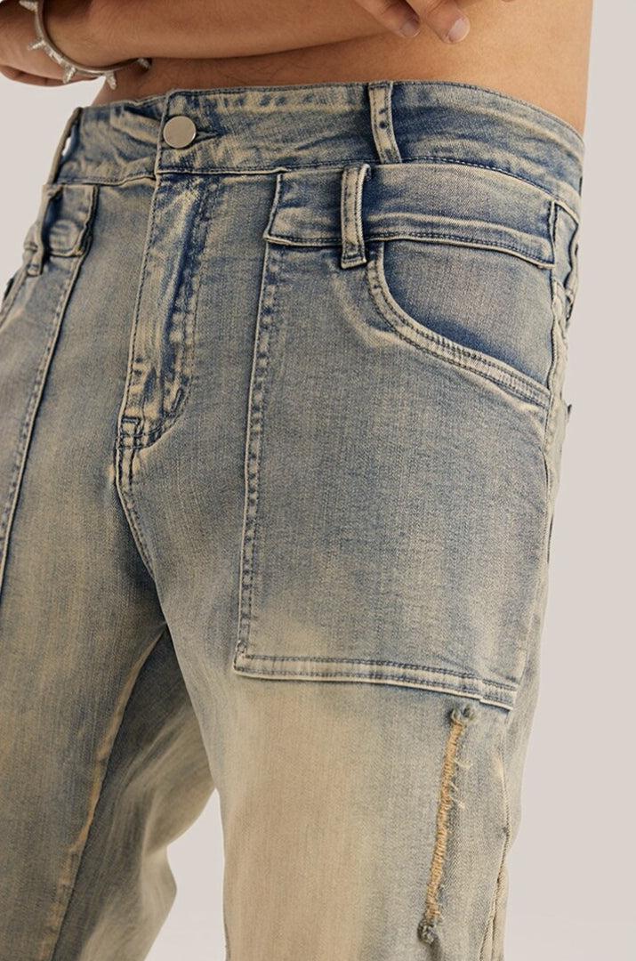 Y2K Slim Leg Ripped Jeans - Retro 90s Grunge Style Denim for Trendy Outfits