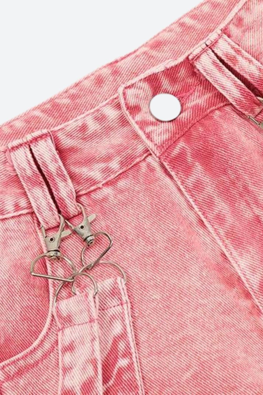 Y2K Soft Girl Double Belted Baggy Jeans - Retro 90s Grunge Y2K Fashion Denim