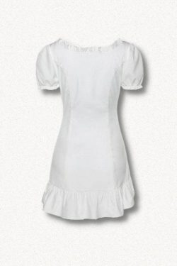 Y2K Soft Girl Lace Up Mini Dress - Retro 90s Fashion Douyin Style