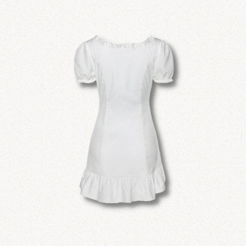 Y2K Soft Girl Lace Up Mini Dress - Retro 90s Fashion Douyin Style