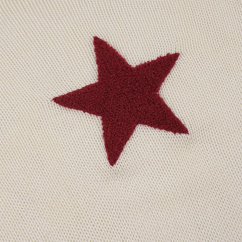 Y2K Star Embroidery Knitted Top - Retro 90s Fashion Grunge Style