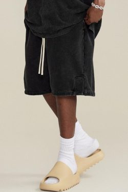 Y2K Summer Drawstring Waist Loose Shorts - Retro 90s Fashion Grunge Outfits