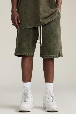Y2K Summer Drawstring Waist Loose Shorts - Retro 90s Fashion Grunge Outfits