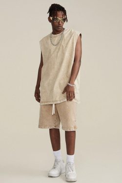 Y2K Summer Drawstring Waist Loose Shorts - Retro 90s Fashion Grunge Outfits