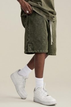 Y2K Summer Drawstring Waist Loose Shorts - Retro 90s Fashion Grunge Outfits