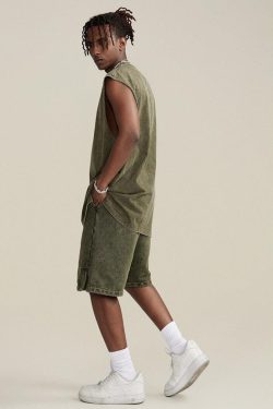 Y2K Summer Drawstring Waist Loose Shorts - Retro 90s Fashion Grunge Outfits