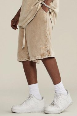 Y2K Summer Drawstring Waist Loose Shorts - Retro 90s Fashion Grunge Outfits