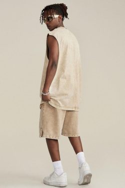 Y2K Summer Drawstring Waist Loose Shorts - Retro 90s Fashion Grunge Outfits