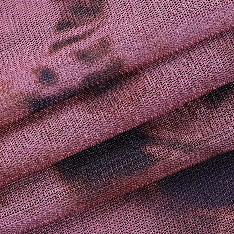 Y2K Tie Dye Mesh Mini Skirt - Retro 90s Grunge Style