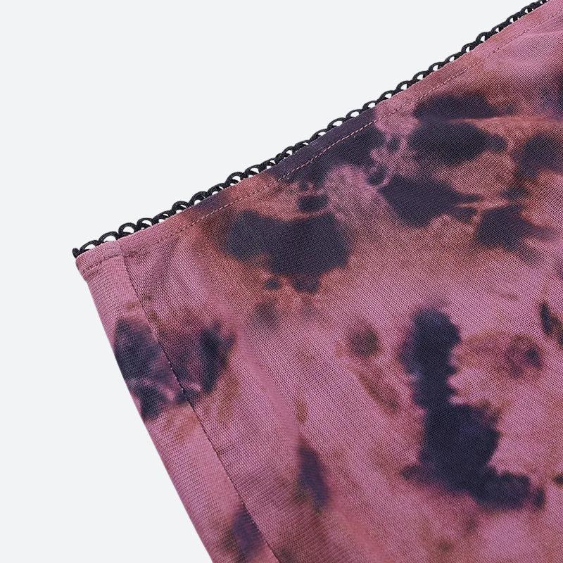 Y2K Tie Dye Mesh Mini Skirt - Retro 90s Grunge Style