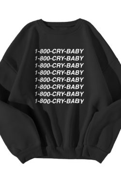 1-800-CRY-BABY Sweatshirt - Y2K Grunge, 90s Fashion, Retro Style, Pastel Goth,