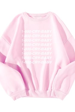 1-800-CRY-BABY Sweatshirt - Y2K Grunge, 90s Fashion, Retro Style, Pastel Goth,