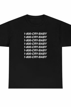1-800-CRY-BABY T-Shirt Black - Y2K Grunge, 90s Fashion, Retro Style, Gothic Y2