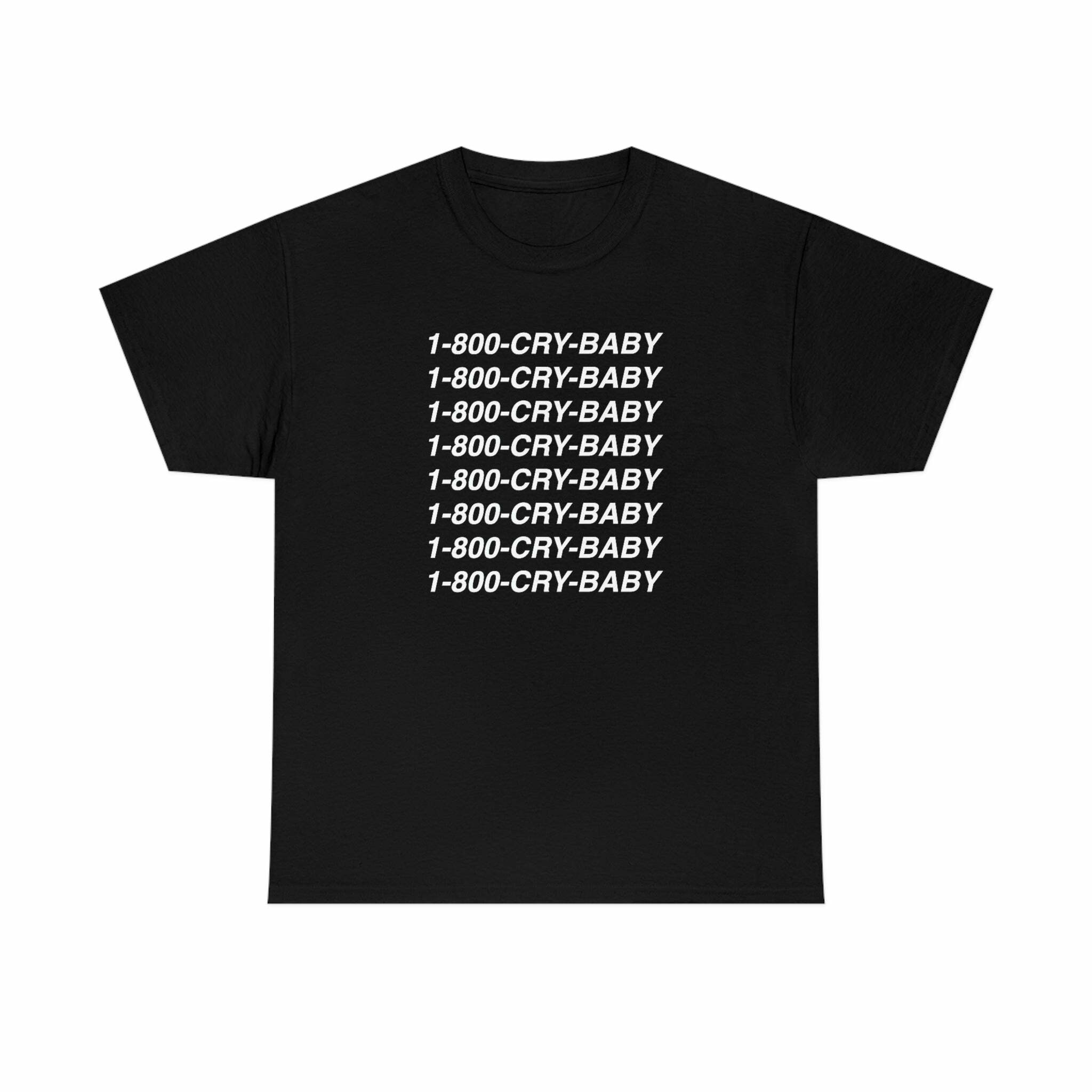 1-800-CRY-BABY T-Shirt Black - Y2K Grunge, 90s Fashion, Retro Style, Gothic Y2