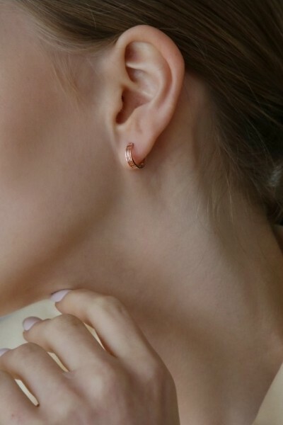 14K Slit One Touch Ring Earrings - Y2K Summer, 90s Grunge, Retro Style, Y2K Party & Club Out