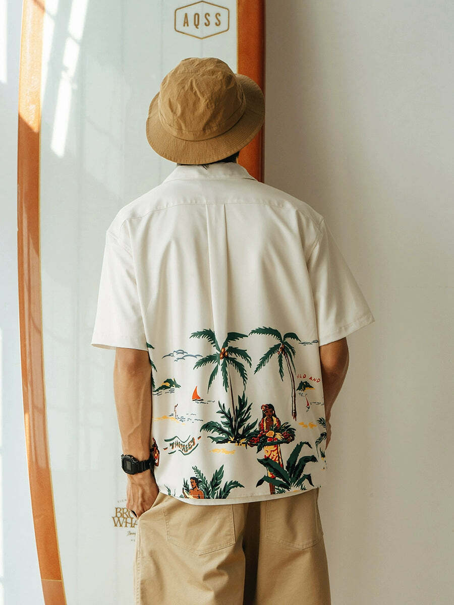 714street 'Breeze' Button-Up Shirt - Y2K Summer Grunge, 90s Retro, Pastel Goth, Y2K Party