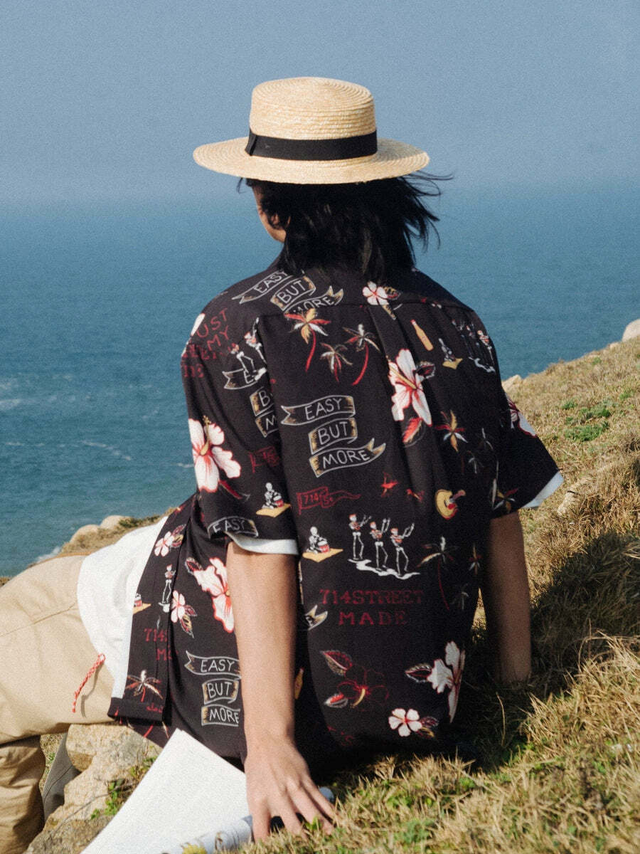 714street 'Luau' Button-Up Shirt - Y2K Summer, 90s Grunge, Retro, Pastel Goth, Y2K