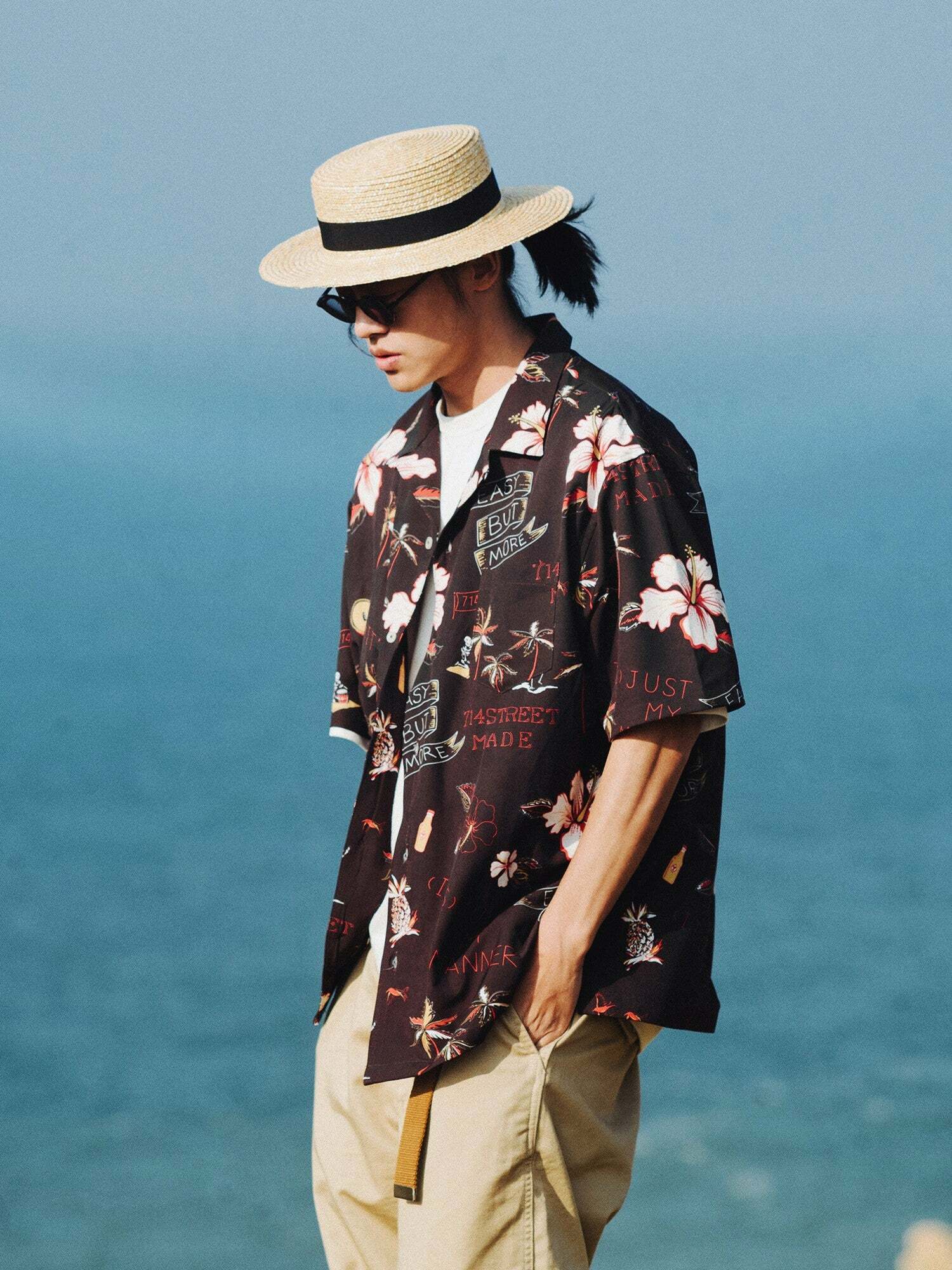 714street 'Luau' Button-Up Shirt - Y2K Summer, 90s Grunge, Retro Hip Hop, Pastel Goth Fashion
