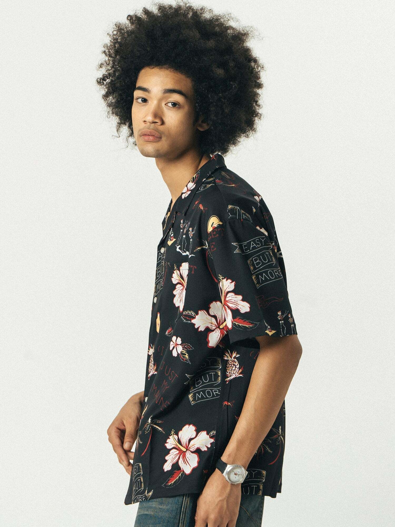 714street 'Luau' Button-Up Shirt - Y2K Summer, 90s Grunge, Retro Hip Hop, Pastel Goth Fashion