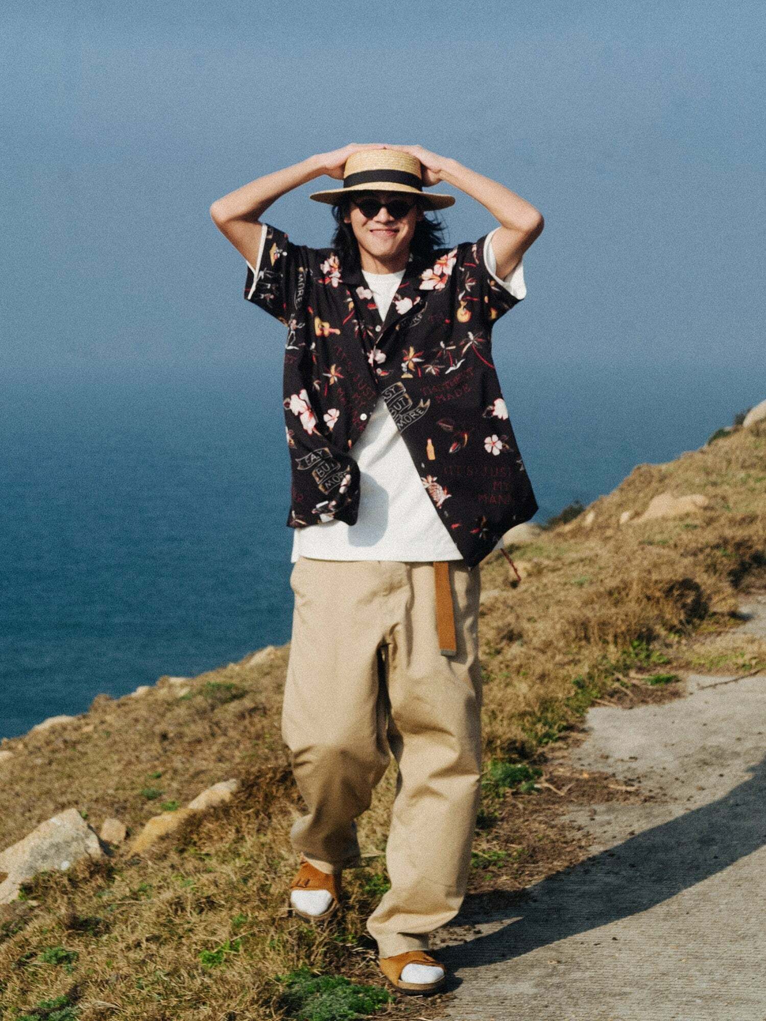 714street 'Luau' Button-Up Shirt - Y2K Summer, 90s Grunge, Retro Hip Hop, Pastel Goth Fashion
