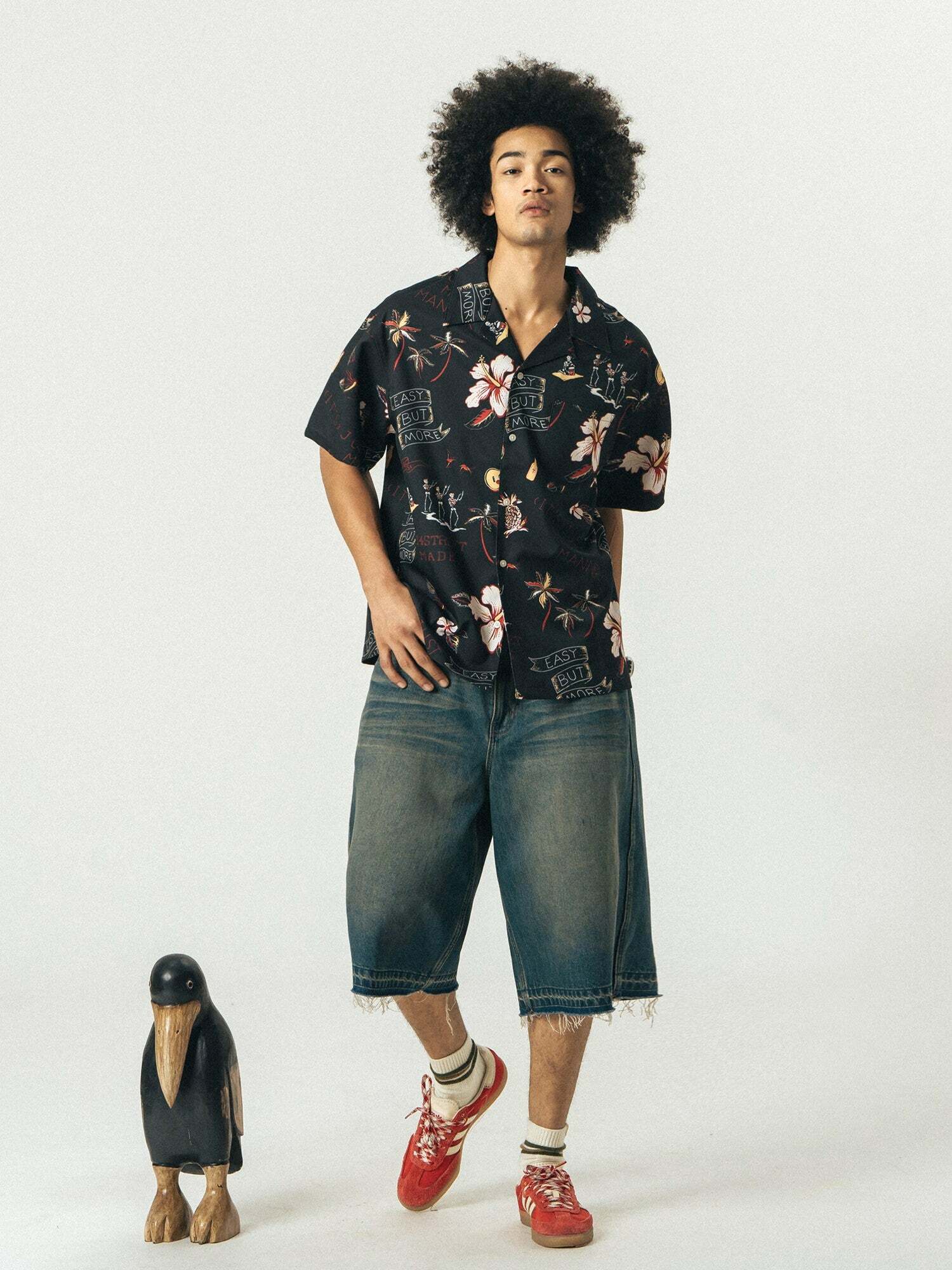 714street 'Luau' Button-Up Shirt - Y2K Summer, 90s Grunge, Retro Hip Hop, Pastel Goth Fashion