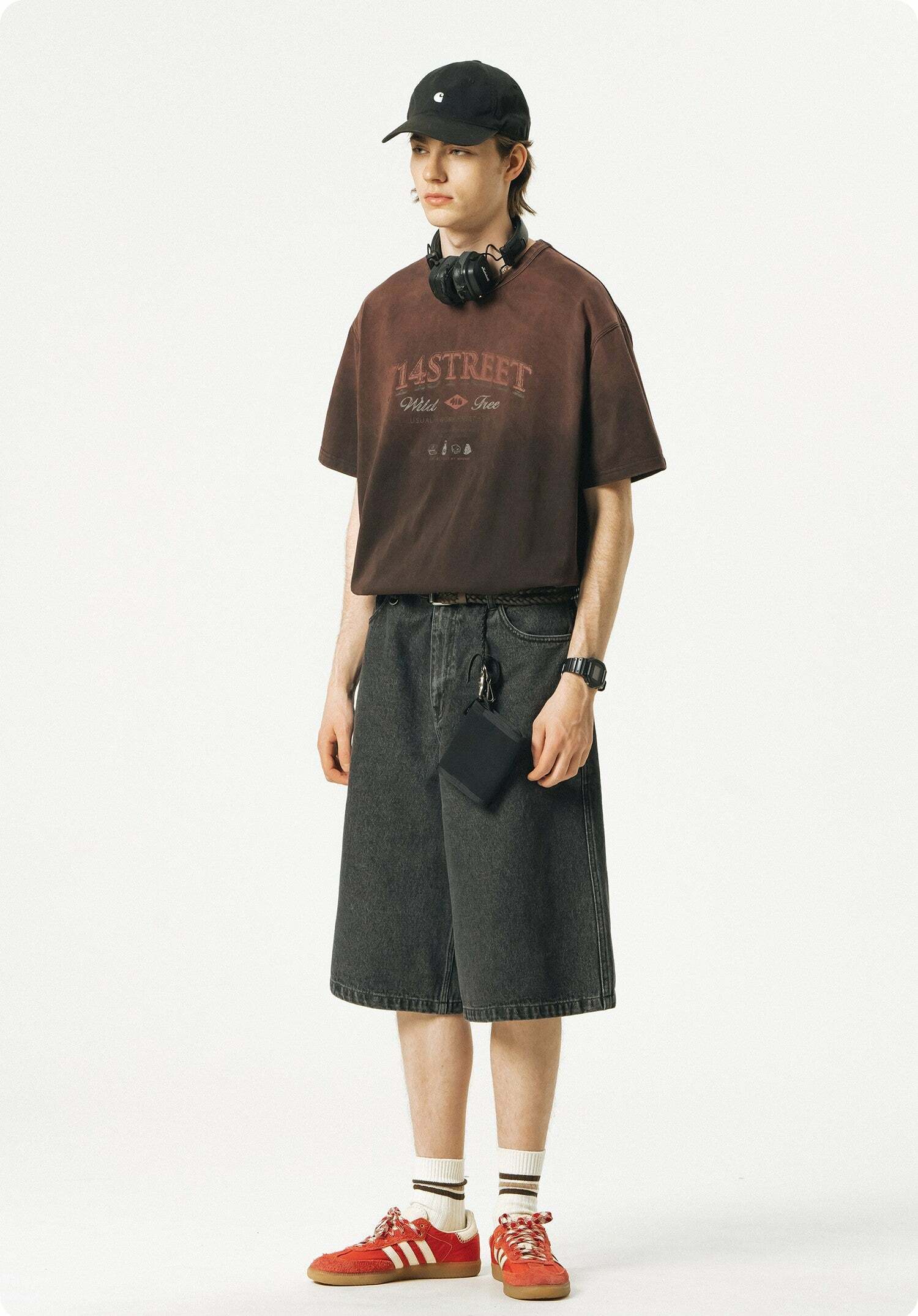 714street Y2K Washed Denim Shorts - Retro 90s Grunge, Summer Y2K Outfits, Y2K Fashion Essentials