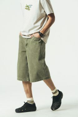 714street Y2K Washed Denim Shorts - Retro 90s Grunge, Summer Y2K Outfits, Y2K Fashion Essentials