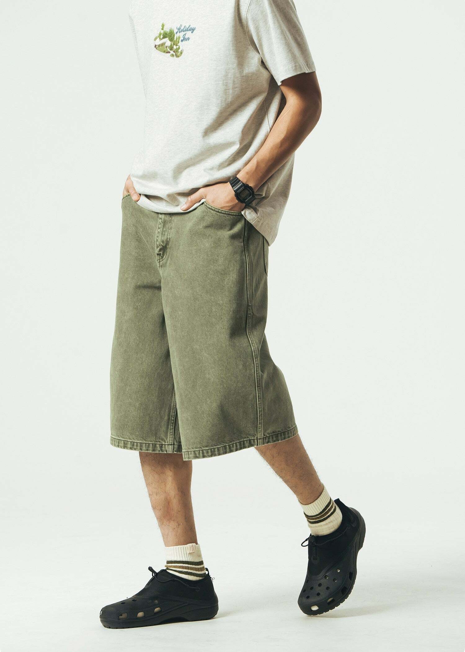 714street Y2K Washed Denim Shorts - Retro 90s Grunge, Summer Y2K Outfits, Y2K Fashion Essentials