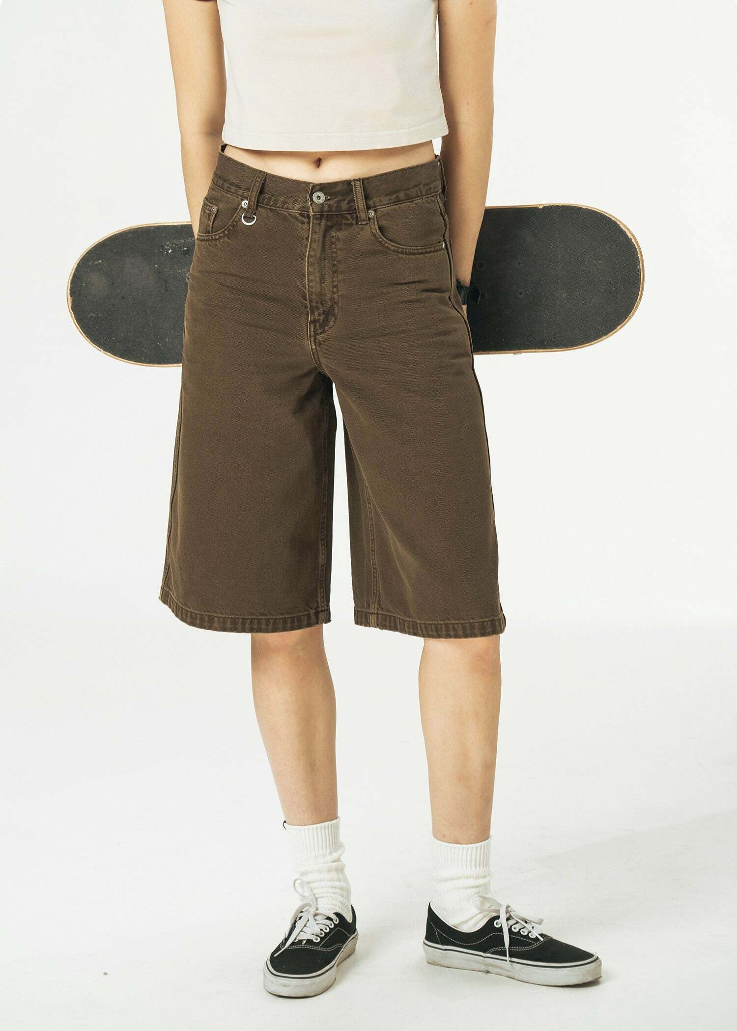 714street Y2K Washed Denim Shorts - Retro 90s Grunge, Summer Y2K Outfits, Y2K Fashion Essentials