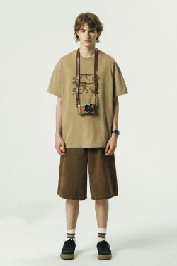 714street Y2K Washed Denim Shorts - Retro 90s Grunge, Summer Y2K Outfits, Y2K Fashion Essentials