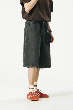 714street Y2K Washed Denim Shorts - Retro 90s Grunge, Summer Y2K Outfits, Y2K Fashion Essentials