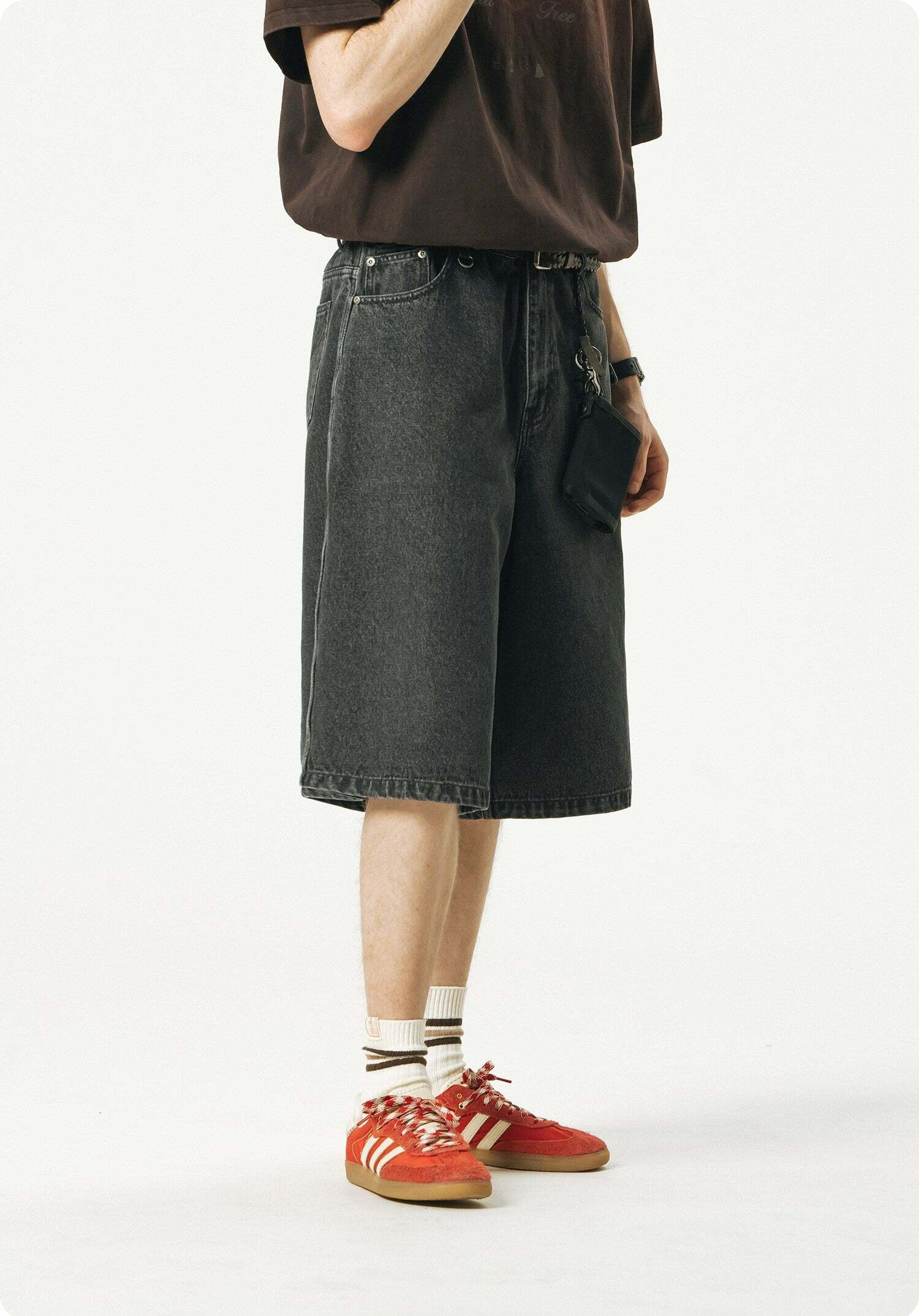 714street Y2K Washed Denim Shorts - Retro 90s Grunge, Summer Y2K Outfits, Y2K Fashion Essentials