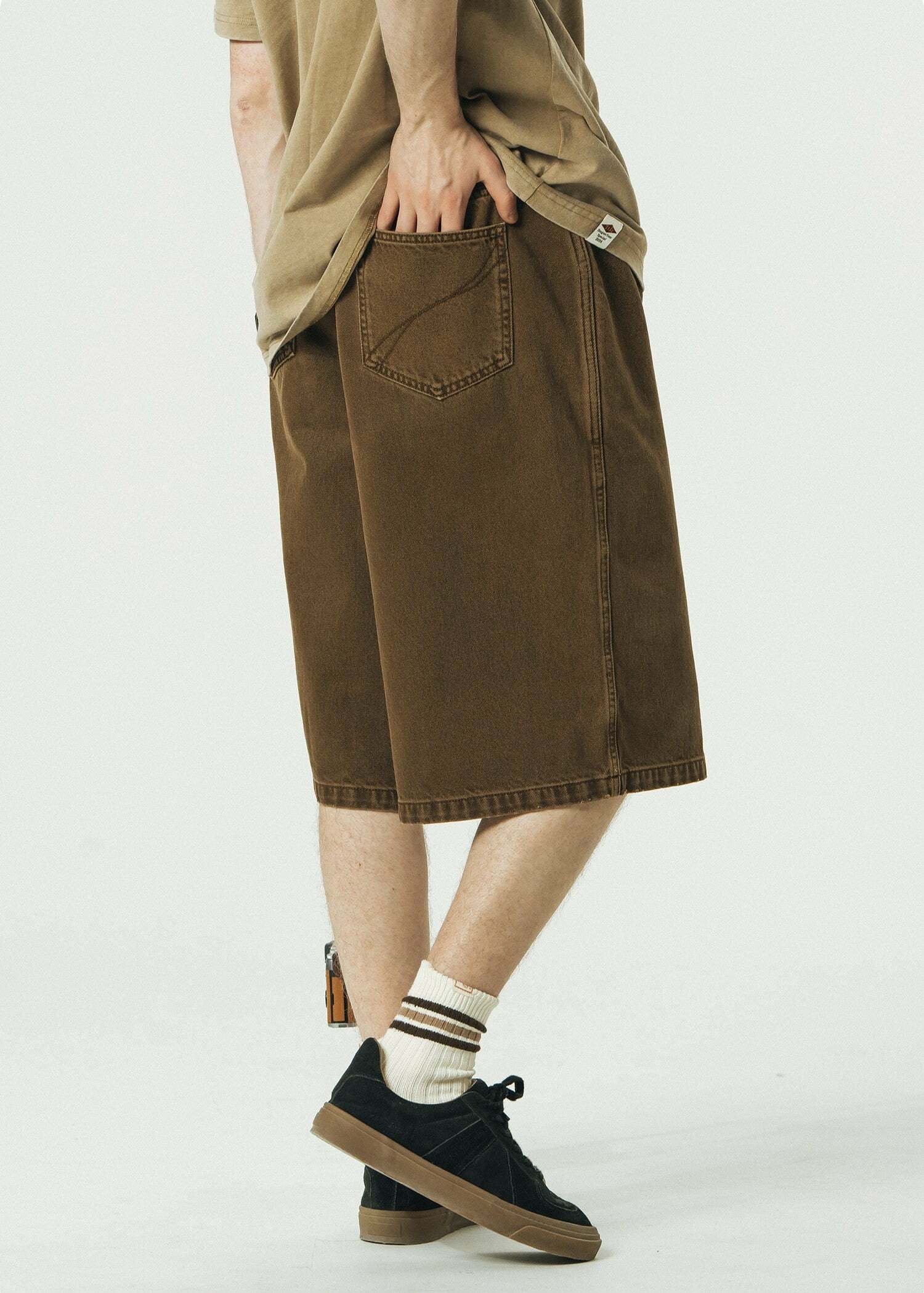 714street Y2K Washed Denim Shorts - Retro 90s Grunge, Summer Y2K Outfits, Y2K Fashion Essentials