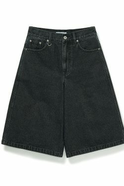 714street Y2K Washed Denim Shorts - Retro 90s Grunge, Summer Y2K Outfits, Y2K Fashion Essentials